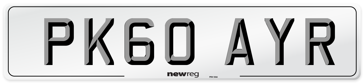 PK60 AYR Number Plate from New Reg